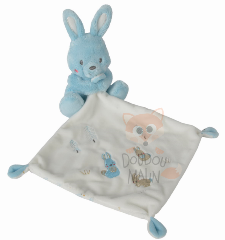  my magical friend baby comforter with blue white rabbit 